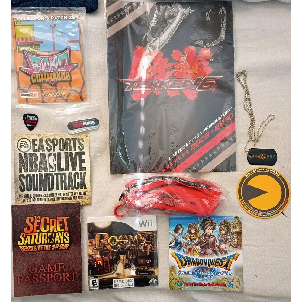 Huge Video Game Promo Lot - 11 Items - SEALED Tekken 6 Calendar, Bionic Commando